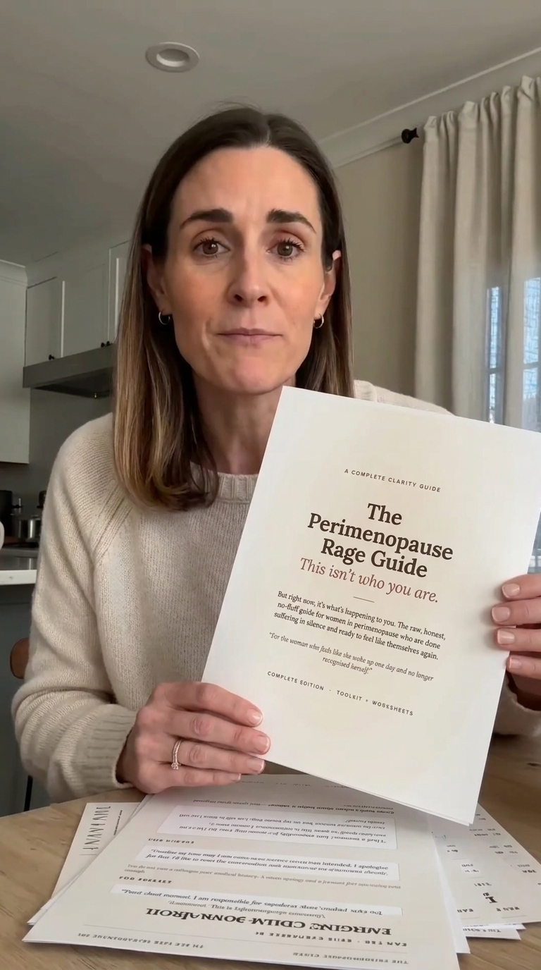 Woman explaining how the Perimenopause Rage Guide helped her